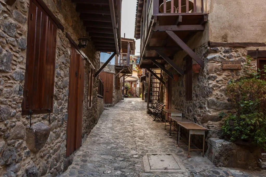 Kakopetria narrow village street